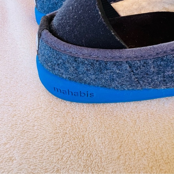 Mahabis Curve Organic Wool Blue and Black Slip-Ons House Shoes Slippers SIZE 8 - Picture 4 of 8